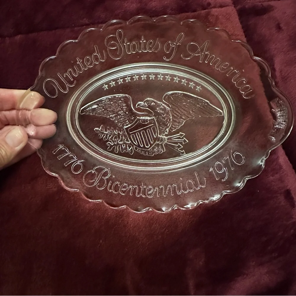 Avon Bicentennial Americana Glass Plate Vintage